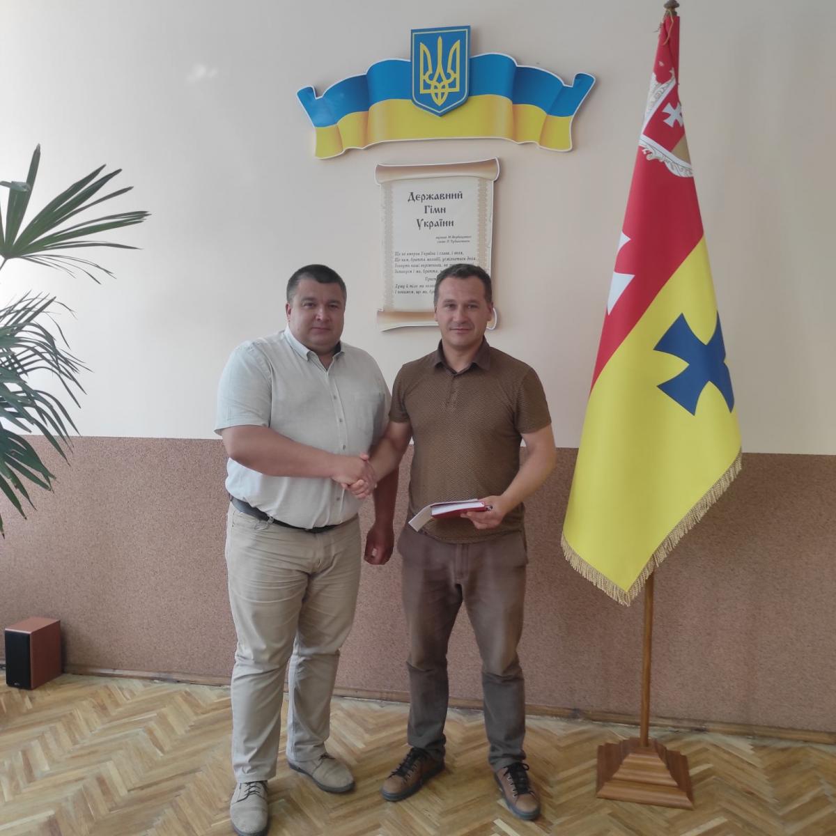 Міський голова Вячеслав Поліщук та в. о. голови Микола Варшава Міський голова Вячеслав Поліщук та в. о. голови Микола Варшава